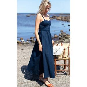 NWT Emerson Fry FLORENTINE LAYERING DRESS - NAVY SEERSUCKER Sz. 6